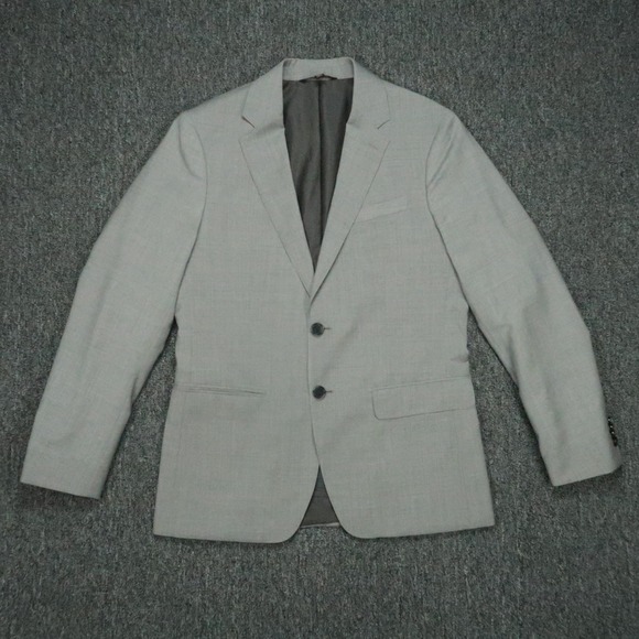 Banana‎ Republic Blazer Mens 38S Gray Primatist Super 100s Marlane Wool Slim Fit